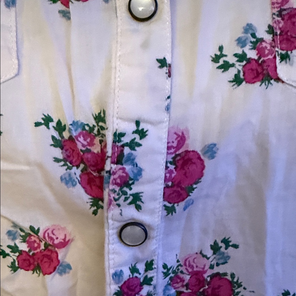 Mossimo Supply Co. Cream Floral Button-Down Shirt - Picture 4 of 6